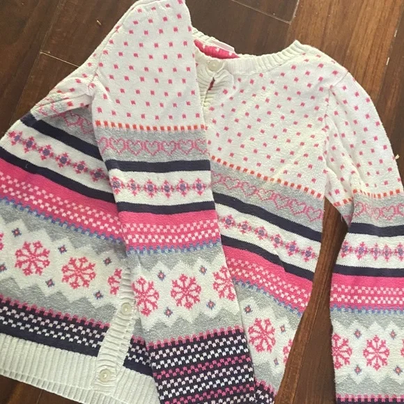 Gymboree Pink and White Patterned Cardigan - Picture 3 of 3